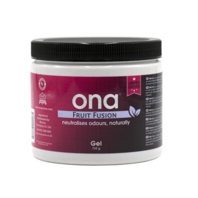 Frasco de gel Ona Fruit Fusion 732 g com rótulo vermelho e roxo
