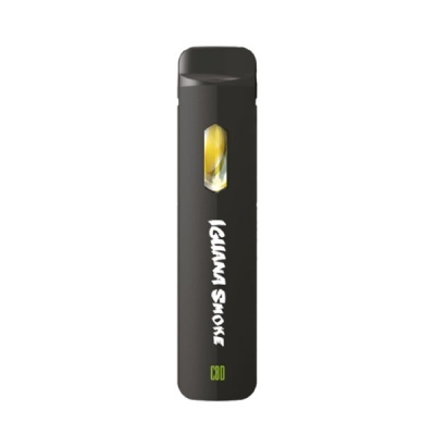 Dispositivo eletrónico preto com visor amarelo e texto branco e verde.