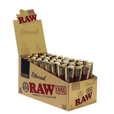 Caixa de cones RAW Classic Ethereal para papel de enrolar com 6 unidades