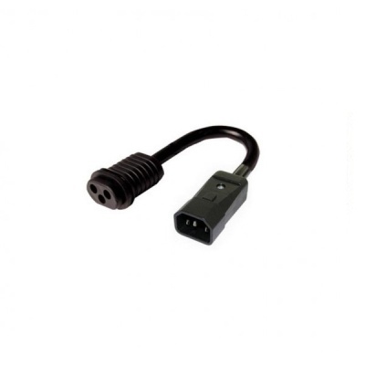 Cabo adaptador preto curto com dois tipos de conectores