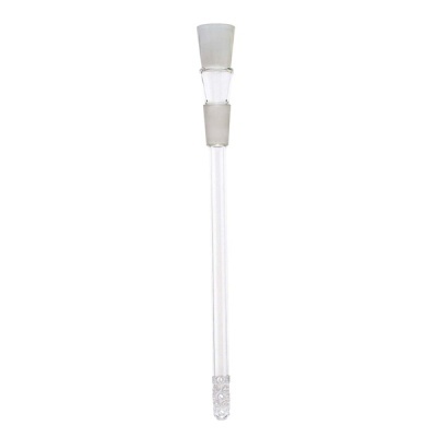 Pega de vidro transparente para cachimbo de água com juntas foscas e base decorada