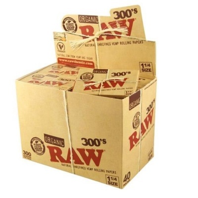 Pacotes de papel RAW 300'S para enrolar tabaco na caixa de cartão