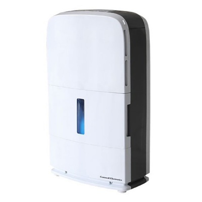 Desumidificador branco e preto com visor azul e texto Concept Electronics