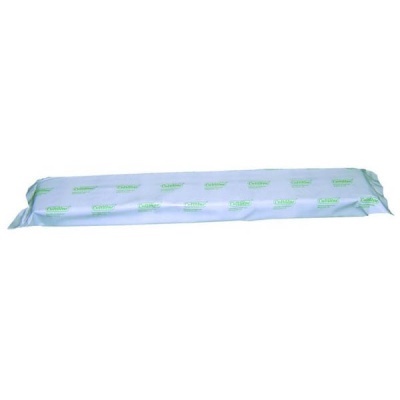 Palete embalado em plástico branco com a palavra Sublime em verde, fundo branco.