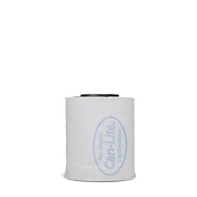 Filtro de água Can-Lite branco com texto azul e topo preto
