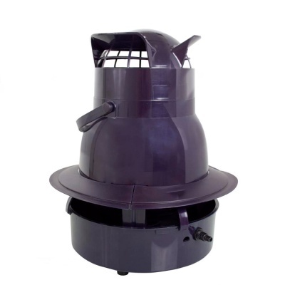 Ventilador de jardim em plástico roxo com grelha e base circular