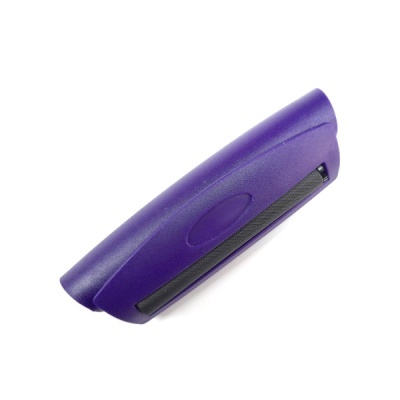 Aparelho de corte roxo com lâmina metálica