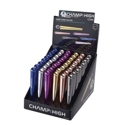 Suportes de cone metálicos coloridos em expositor preto CHAMP HIGH