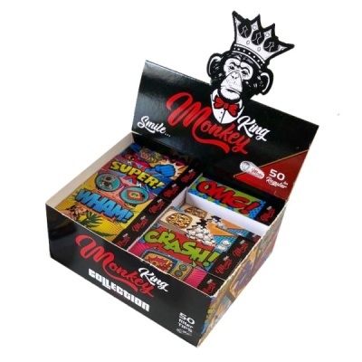 Expositor de tabaco King Monkey Collection com design pop art e macaco com coroa