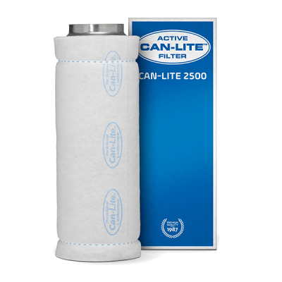 Filtro Can-Lite 2500 branco com caixa azul ao fundo