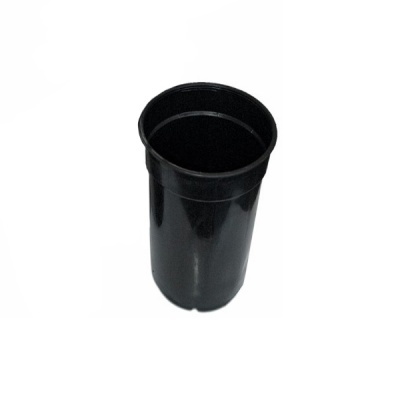Vaso de plástico preto cilíndrico