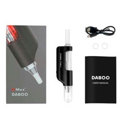 Vaporizador X Max DABOO preto com acessórios e manual