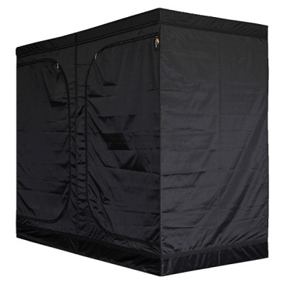Tenda de cultivo preta retangular em tecido com zíperes