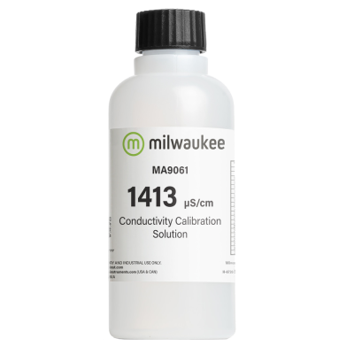 Frasco branco com solução de calibração de condutividade Milwaukee