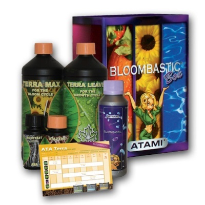 Conjunto Bloombastic Box Atami com frascos Terra Max, Terra Leaves e Bloomistic