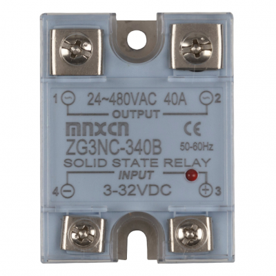Relé de estado sólido Mnxcn ZG3NC-340B com parafusos e LED vermelho