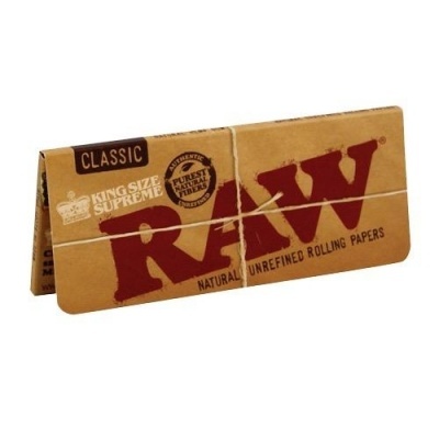 Pacote de papel para enrolar RAW Classic King Size Supreme castanho