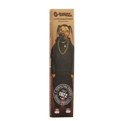 Embalagem de papel para enrolar tabaco G-Rollz com imagem de cão vestido