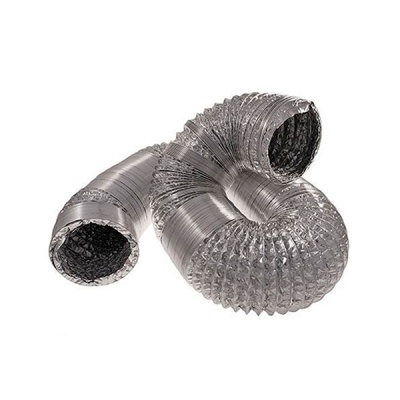 duto flexível metálico prateado ondulado