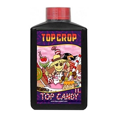 Frasco preto com rótulo colorido e tampa vermelha contendo líquido