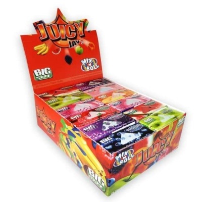Caixa de papel para enrolar JUICY JAYS colorida com vários sabores