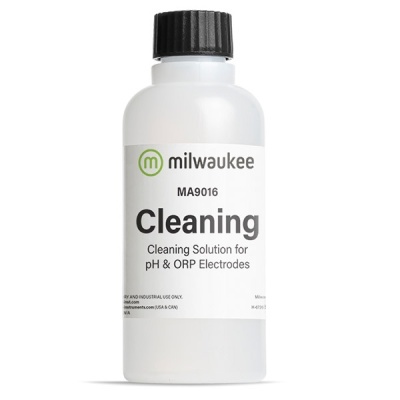 Frasco branco de solução de limpeza Milwaukee MA9016 com tampa preta