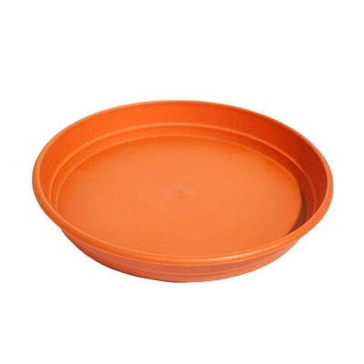 Prato de vaso de plástico laranja redondo