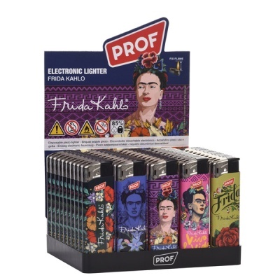 Expositor de isqueiros eletrónicos PROF com design Frida Kahlo