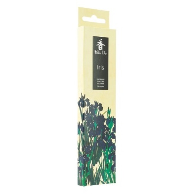Caixa de incenso Koh-Do Iris com flores azuis e verdes