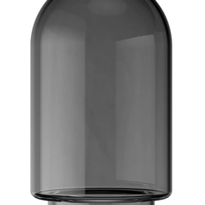 Recipiente de vidro com tampa em forma de cúpula arredondada