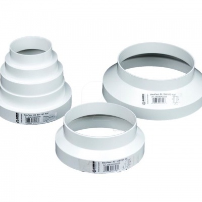 Conjunto de adaptadores brancos de plástico para tubos de ventilação