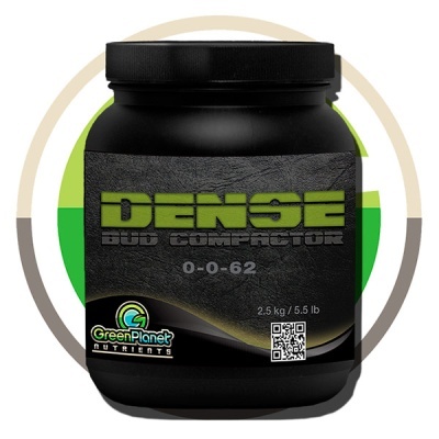 frasco preto com suplemento DENSE BUD COMPACTOR da Green Planet Nutrients