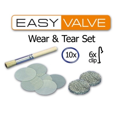 Conjunto EASY VALVE Wear & Tear Set com pincel e discos abrasivos cinzentos
