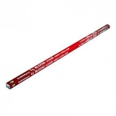 Lâmpada fluorescente tubular T5 vermelha com texto branco
