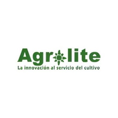 Logótipo verde da marca Agrolite com texto em espanhol no fundo branco