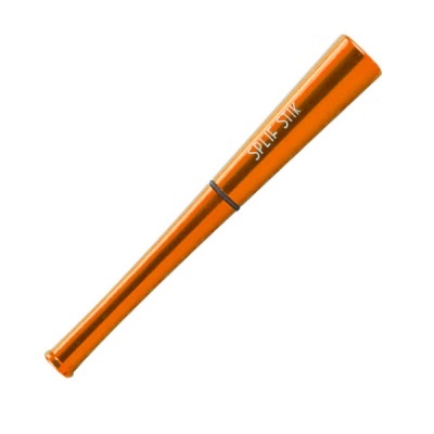 Bastão metálico laranja brilhante com texto SPLIT STIK