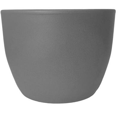 Vaso de cerâmica cinzento com textura rugosa