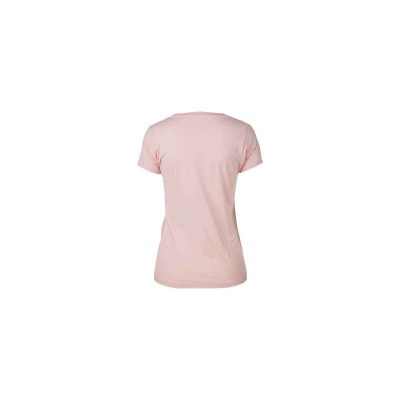 Camisola rosa clara de manga curta vista de costas em fundo branco