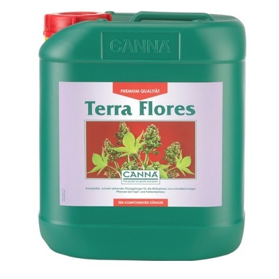 Recipiente verde com fertilizante Terra Flores da CANNA
