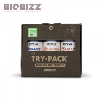 Pack BioBizz Original TRY-PACK com três frascos para agricultura orgânica