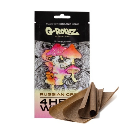 Pacote de cones para enrolar com design de cogumelos e rosto feminino e cones castanhos ao lado