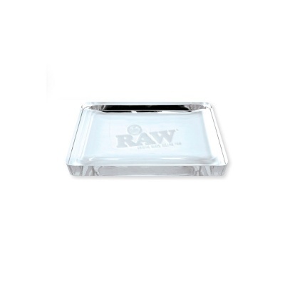 Cinzeiro retangular transparente com logótipo RAW