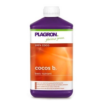 Frasco plástico roxo com fertilizante PLAGRON cocos b. basic nutrient