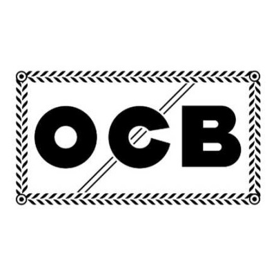 Logótipo OCB preto e branco com moldura de folhas
