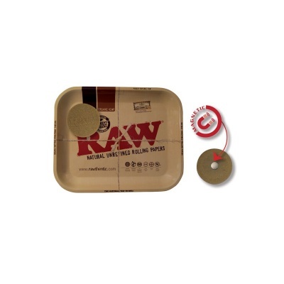 Tabuleiro RAW com dois ímanes circulares marrons