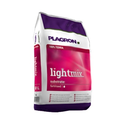 Saco de substrato fertilizado Plagron Lightmix branco, roxo e rosa