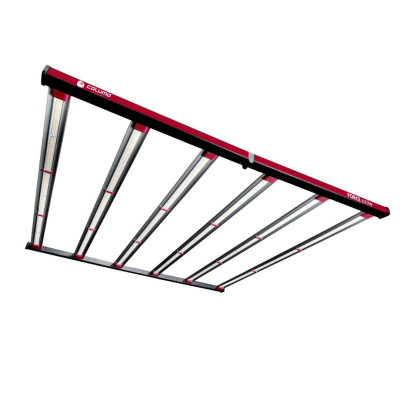 estrutura de luzes LED vermelha e prateada para cultivo