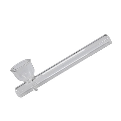Pipa de vidro transparente com tubo longo e recipiente cónico