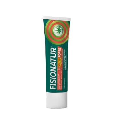 Tubo de creme Fisionatur CBD Forte verde com tampa branca