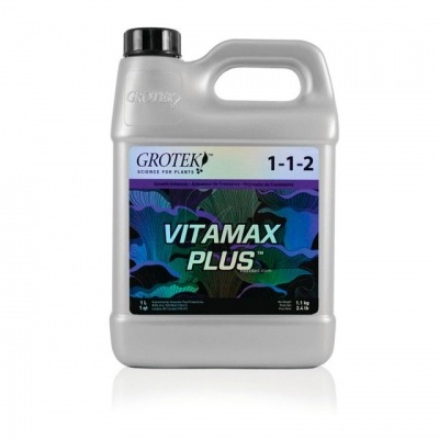 Recipiente de 1 litro de plástico cinzento do produto VITAMAX PLUS da marca GROTEK